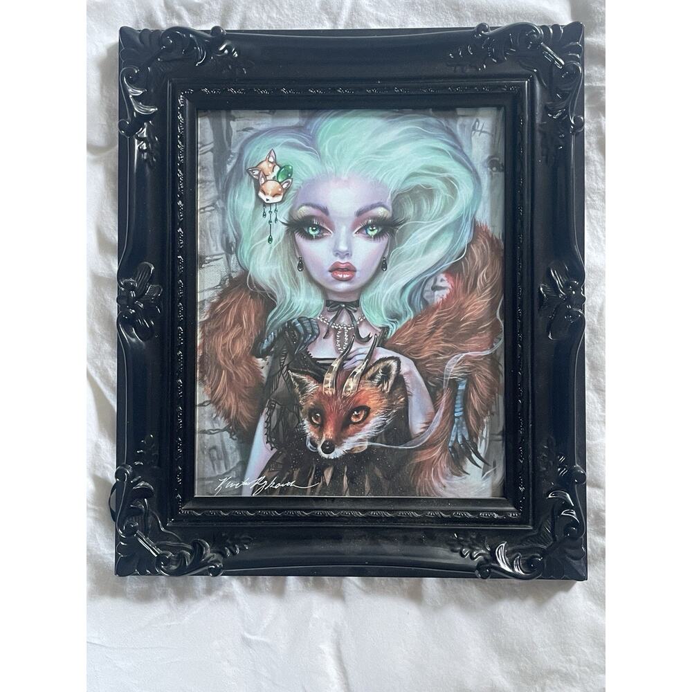Kurtis Rykovich Hand signed 8x10 Art Print - “Citrine” woman with a Fox